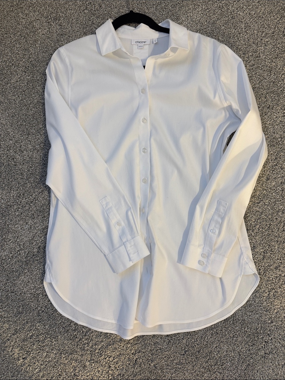 Chico's White Button-Down Relaxed Shirt